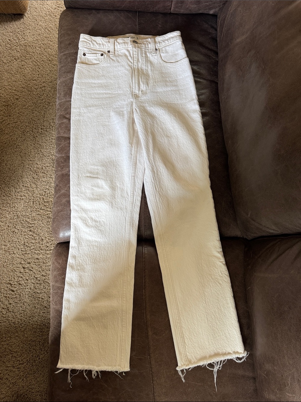 Abercrombie & Fitch Women's Straight-Leg White Jeans